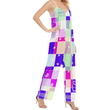 Load image into Gallery viewer, Superhero Society Summer Diamond Women&#39;s V-neck Cami Jumpsuit
