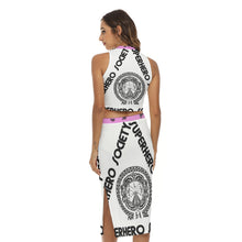 Load image into Gallery viewer, Superhero Society Black Shield Women&#39;s Tank Top &amp; Split High Skirt Set
