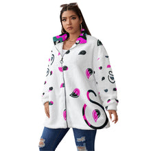 Load image into Gallery viewer, Superhero Society Pink Ice Unisex Borg Fleece Stand-up Collar Coat w/ Zipper (Plus Size)
