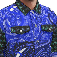 Load image into Gallery viewer, S Society Cali X Stacked Blue Unisex Lapel Jacket
