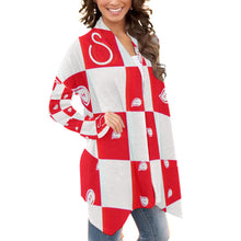 Load image into Gallery viewer, Superhero Society Red Diamond Mix Women&#39;s Long Sleeve Cardigan
