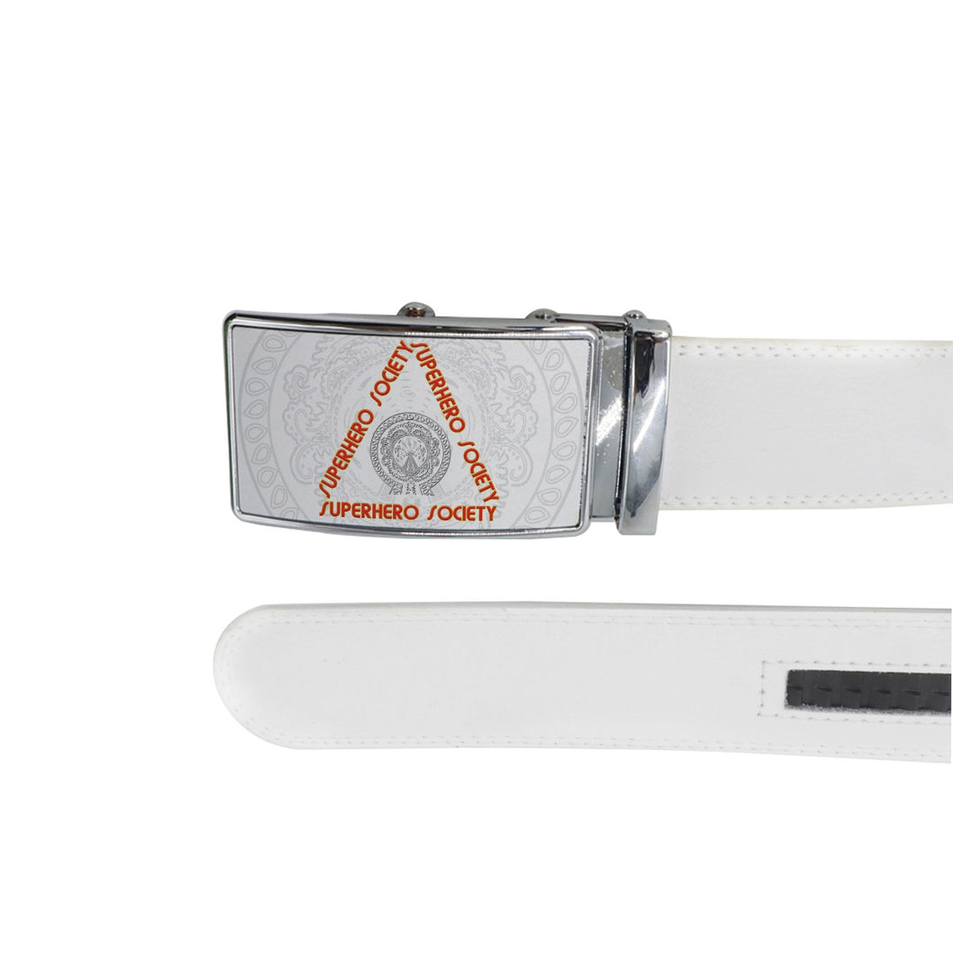 Superhero Society Original White Leather Belt