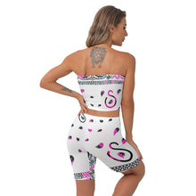 Load image into Gallery viewer, Superhero Society Pink Ice Mix Women&#39;s Breast Wrap Shorts Suit
