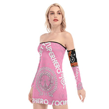 Load image into Gallery viewer, Superhero Society Girly Pink Off-shoulder Back Lace-up Dress
