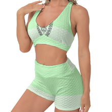 Load image into Gallery viewer, Superhero Society Green Glow Women&#39;s Sports Bra Suit Set
