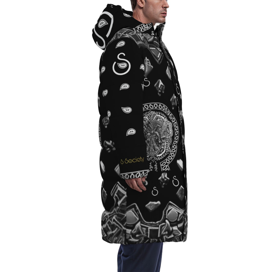 S Society 3D Classic Black Unisex Long Down Winter Coat