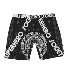 Load image into Gallery viewer, Superhero Society Black Shield Long Boxer Briefs
