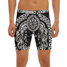 Load image into Gallery viewer, Superhero Society Black Shield Long Boxer Briefs
