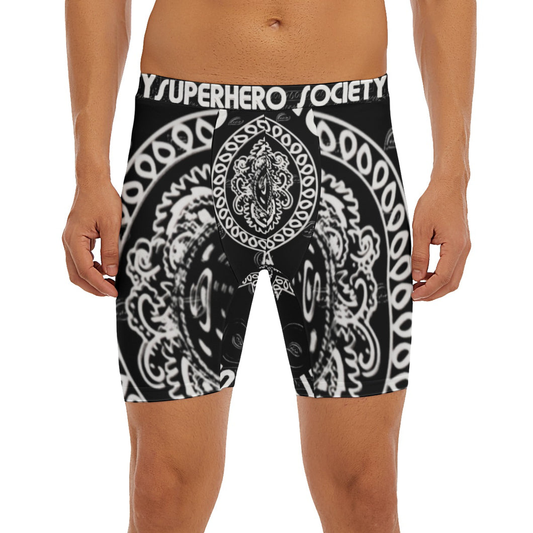 Superhero Society Black Shield Long Boxer Briefs