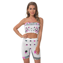Load image into Gallery viewer, Superhero Society Pink Ice Mix Women&#39;s Breast Wrap Shorts Suit
