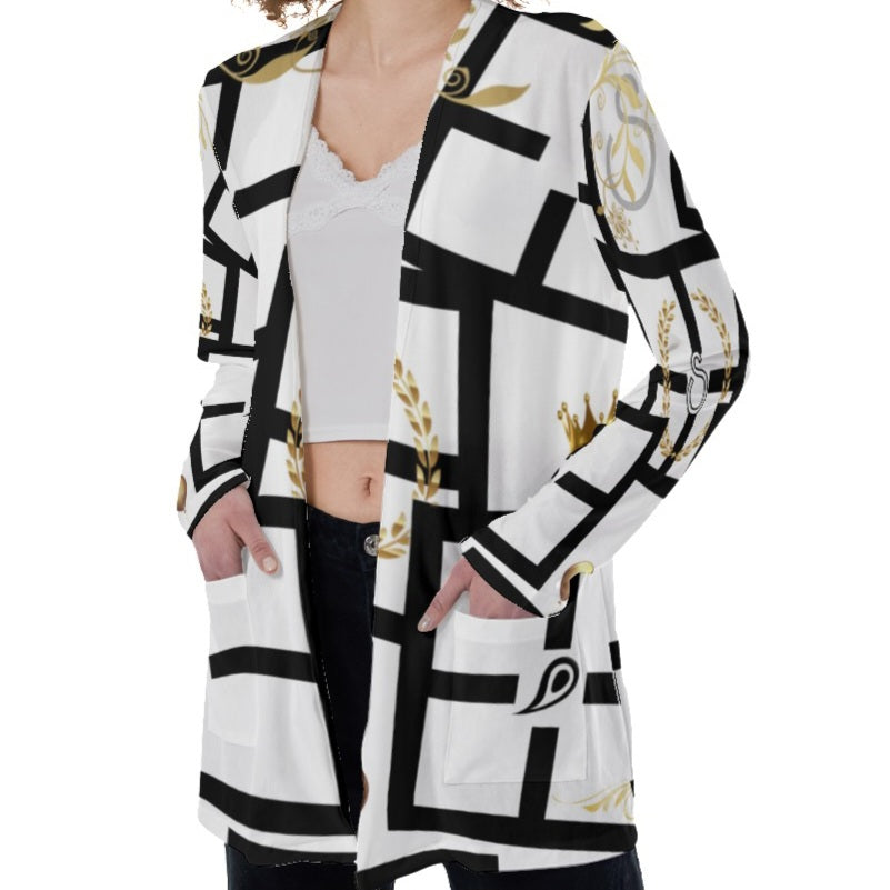 S Society Imperial Gold Women's Patch Pocket Cardigan