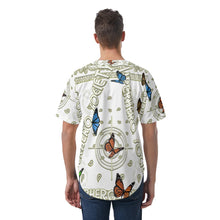 Load image into Gallery viewer, Superhero Society Golden Butterfly Short Sleeve Baseball Jersey
