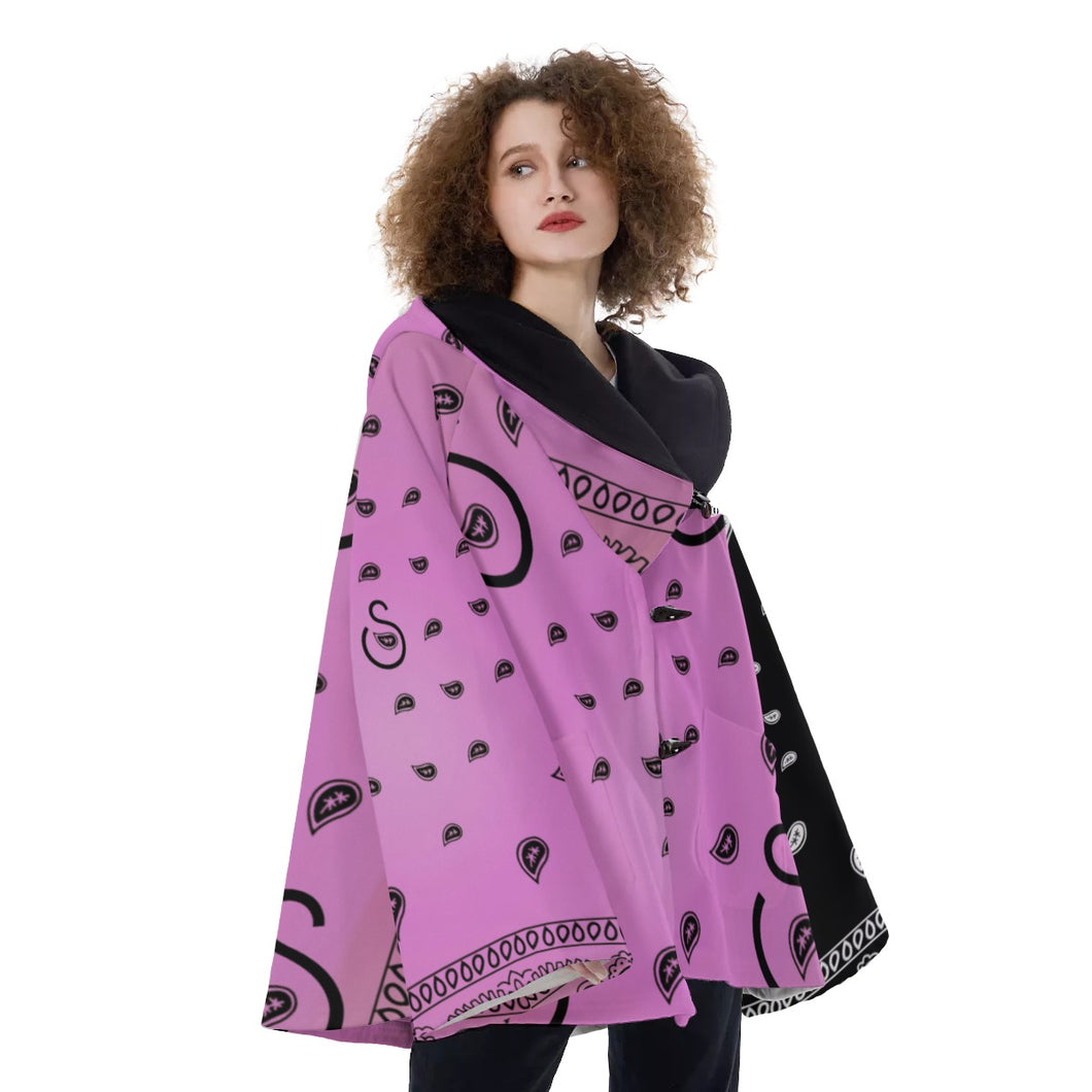 Superhero Society Jazzmen Pink Women's Hooded Flared Coat