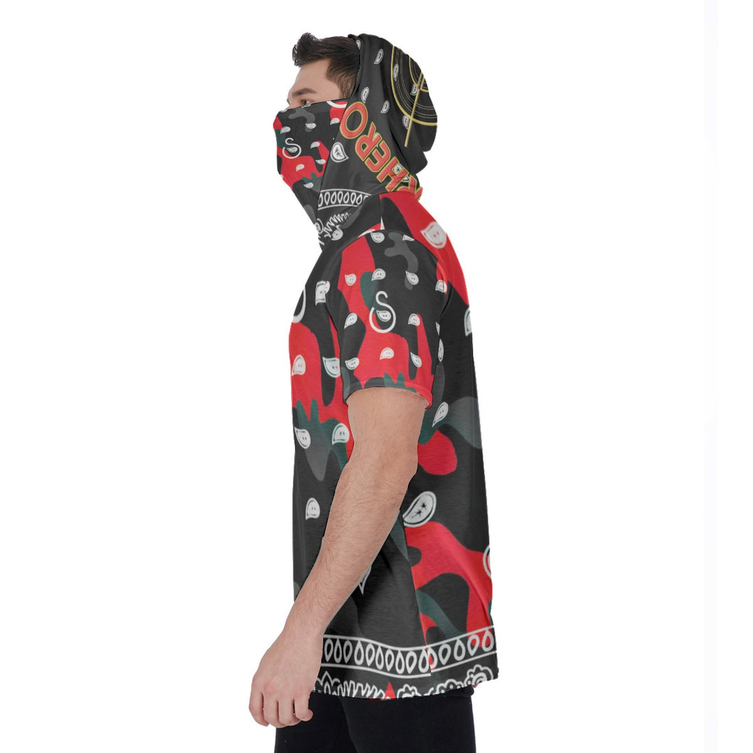 Superhero Society Heat Red Camouflage Men's T-Shirt w/ Mask