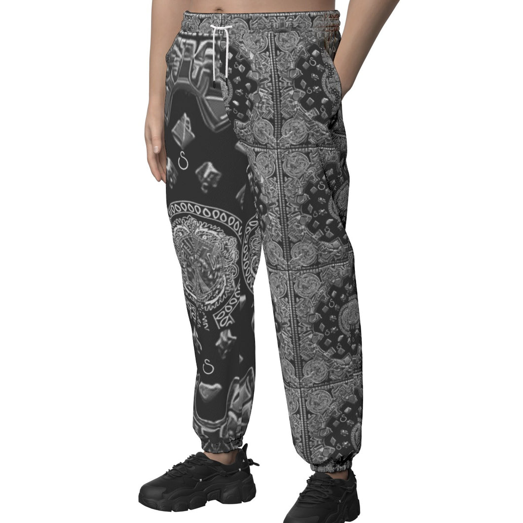 S Society Grand 3D Black Unisex Textured Casual Pants