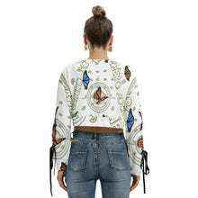 Load image into Gallery viewer, Superhero Society Golden Butterfly Long Sleeve Cropped Sweatshirt With Lace up
