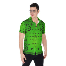 Load image into Gallery viewer, Superhero Society Turtle Green Men&#39;s Short Button Up Shirt
