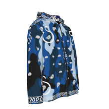 Load image into Gallery viewer, Superhero Society Wavy Blue camouflage Unisex Hooded Zipper Windproof Jacket

