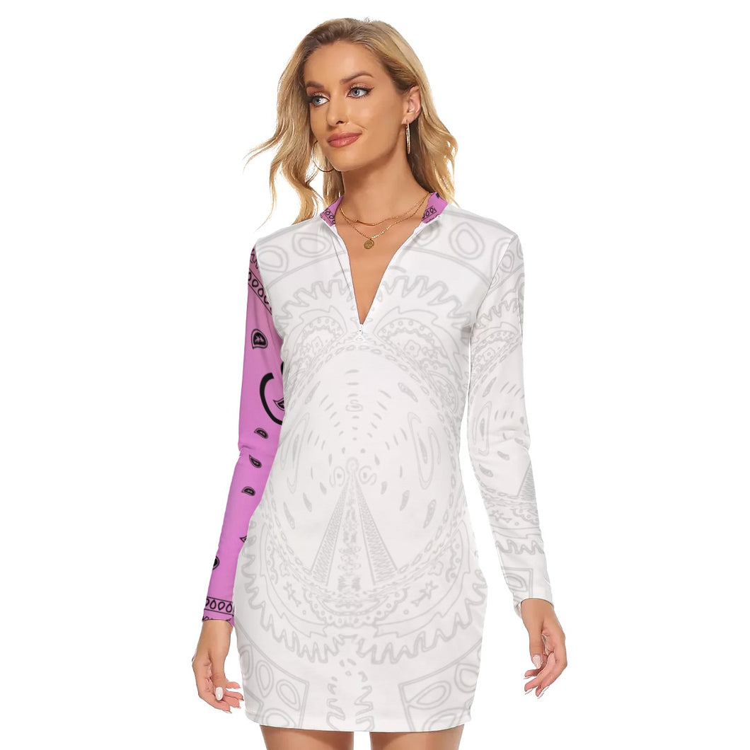 Superhero Society 3 tone Women's Zip Front Tight Dress