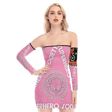 Load image into Gallery viewer, Superhero Society Girly Pink Off-shoulder Back Lace-up Dress
