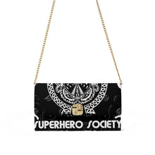 Load image into Gallery viewer, Superhero Society Black Shield Berlin Shoulder Bag w/ Chain
