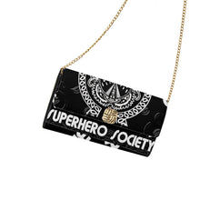 Load image into Gallery viewer, Superhero Society Black Shield Berlin Shoulder Bag w/ Chain
