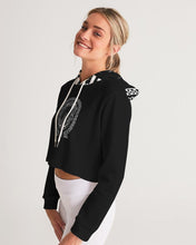 Load image into Gallery viewer, Superhero Society Black Shield Women&#39;s Cropped Hoodie
