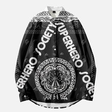 Load image into Gallery viewer, Superhero Society OG Classic Black Shield Sleeve Shirts
