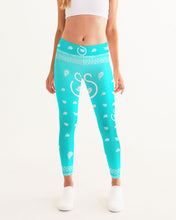 Load image into Gallery viewer, Superhero Society Neon Blue Women&#39;s Yoga Pants

