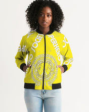 Load image into Gallery viewer, Superhero Society Moody Gold-tone Women&#39;s Bomber Jacket
