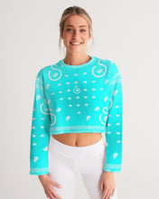 Load image into Gallery viewer, Superhero Society Neon Blue Women&#39;s Cropped Sweatshirt
