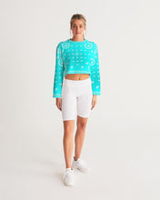 Load image into Gallery viewer, Superhero Society Neon Blue Women&#39;s Cropped Sweatshirt
