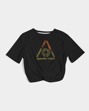 Load image into Gallery viewer, Superhero Society Classic Solid Black Twist-Front Cropped Tee
