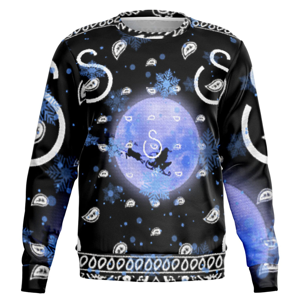 Superhero Society Black Sleigh Holiday Unisex Sweater