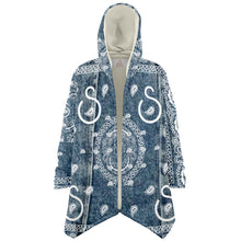 Load image into Gallery viewer, Superhero Society Billie Jean Light Blue Micro Mink Hoodie Cloak
