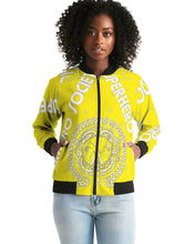 Load image into Gallery viewer, Superhero Society Moody Gold-tone Women&#39;s Bomber Jacket

