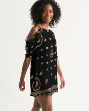 Load image into Gallery viewer, Superhero Society OG Classic Broadway Brown Women&#39;s Open Shoulder A-Line Dress
