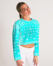 Load image into Gallery viewer, Superhero Society Neon Blue Women&#39;s Cropped Sweatshirt
