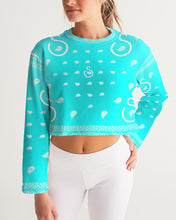 Load image into Gallery viewer, Superhero Society Neon Blue Women&#39;s Cropped Sweatshirt
