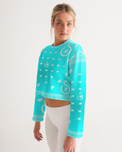 Load image into Gallery viewer, Superhero Society Neon Blue Women&#39;s Cropped Sweatshirt
