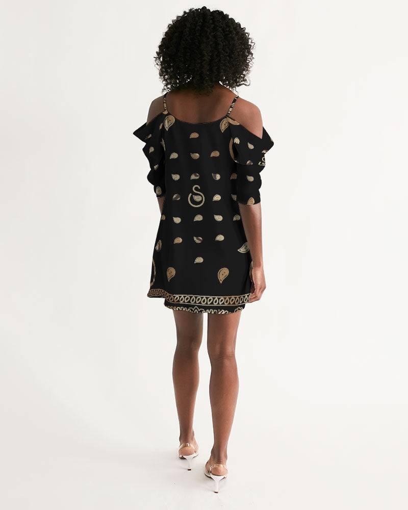 Superhero Society OG Classic Broadway Brown Women's Open Shoulder A-Line Dress