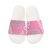 Load image into Gallery viewer, Superhero Society Girly Pink Slide Sandals - White
