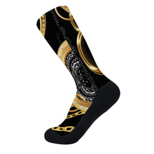 Load image into Gallery viewer, Superhero Society Gold Tears Crew Socks
