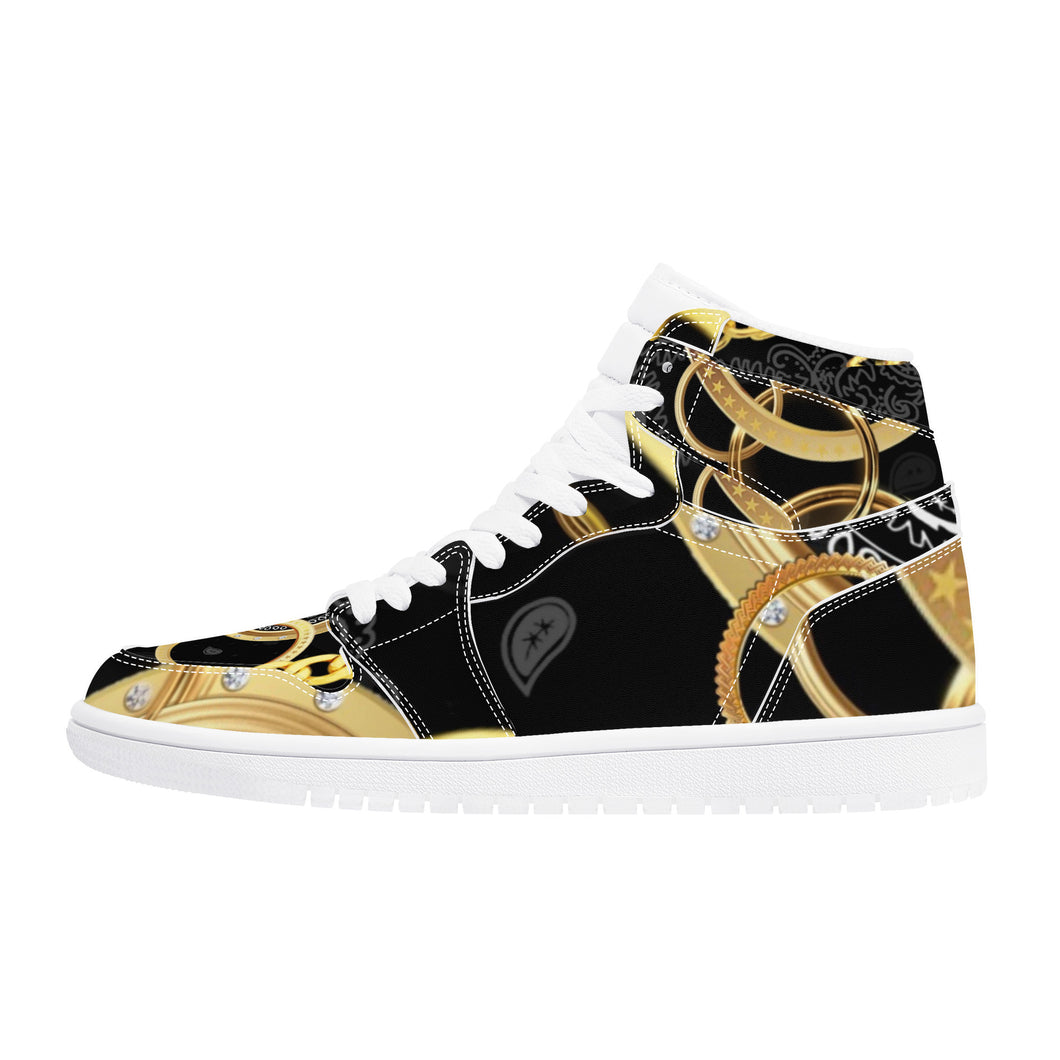 S Society Gold Tears High Top Leather Sneaker