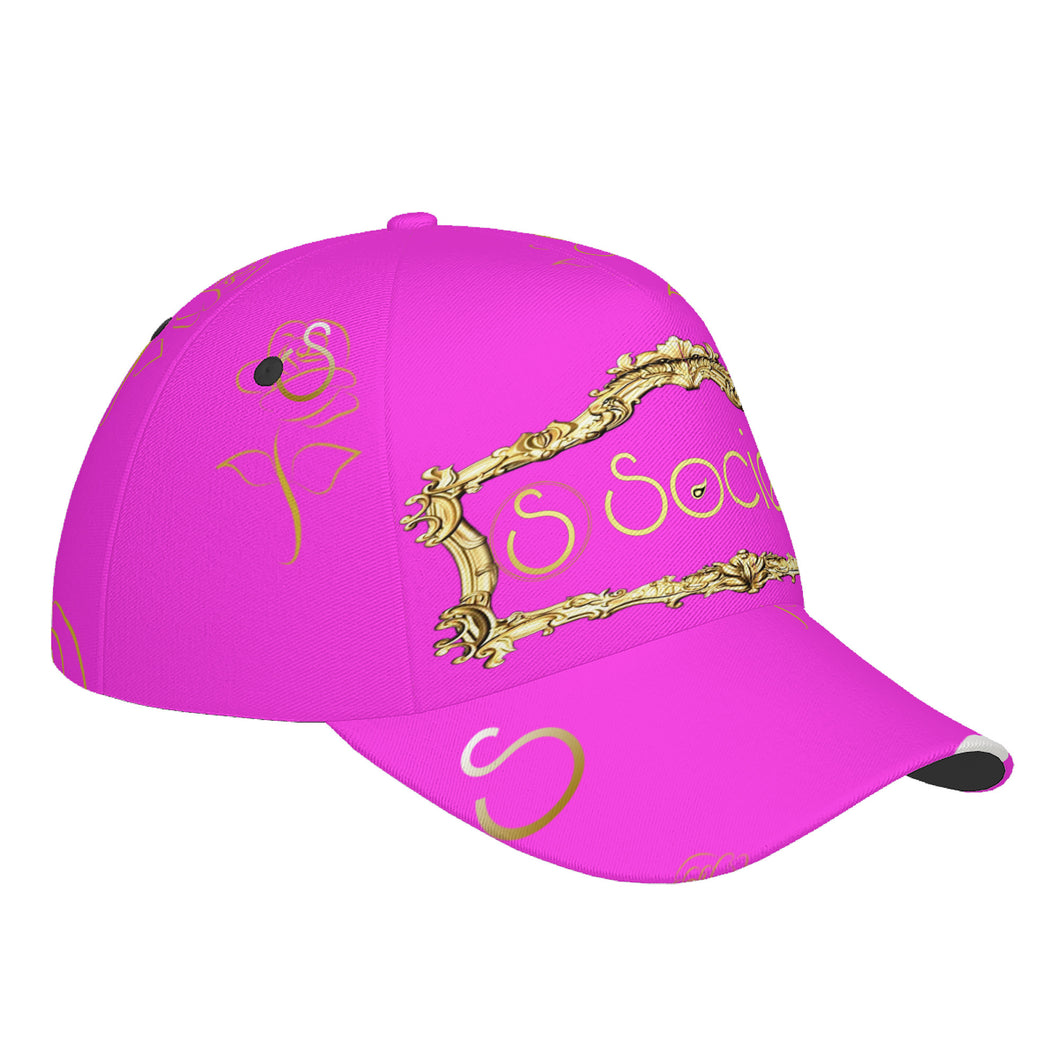 S Society Pink Fame & Fortune Curved Brim Baseball Cap