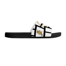 Load image into Gallery viewer, S Society Imperial Gold Unisex Slides w/  Black Bottom
