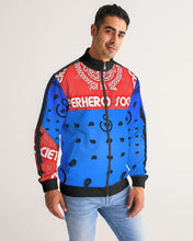 Load image into Gallery viewer, Superhero Society Classic Blue Night Stripe-Sleeve Track Jacket
