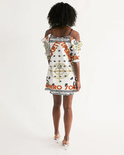 Load image into Gallery viewer, Superhero Society street wear edition tag logo Women&#39;s Open Shoulder A-Line Dress
