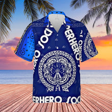 Load image into Gallery viewer, Superhero Society OG Classic Black &amp; Blue Night Hawaiian Shirt
