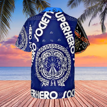 Load image into Gallery viewer, Superhero Society OG Classic Black &amp; Blue Night Hawaiian Shirt
